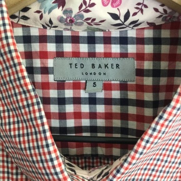 Ted Baker London Men’s Checkered Short Sleeve Shirt – Size 5 (XL) - Picture 5 of 5